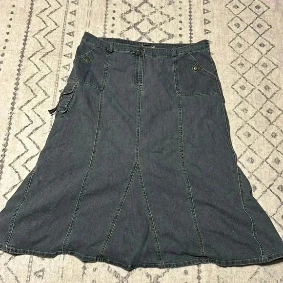 LA Blues Maxi Jean Skirt Long No Split Size 22W Great Condition side Pocket - Picture 1 of 8